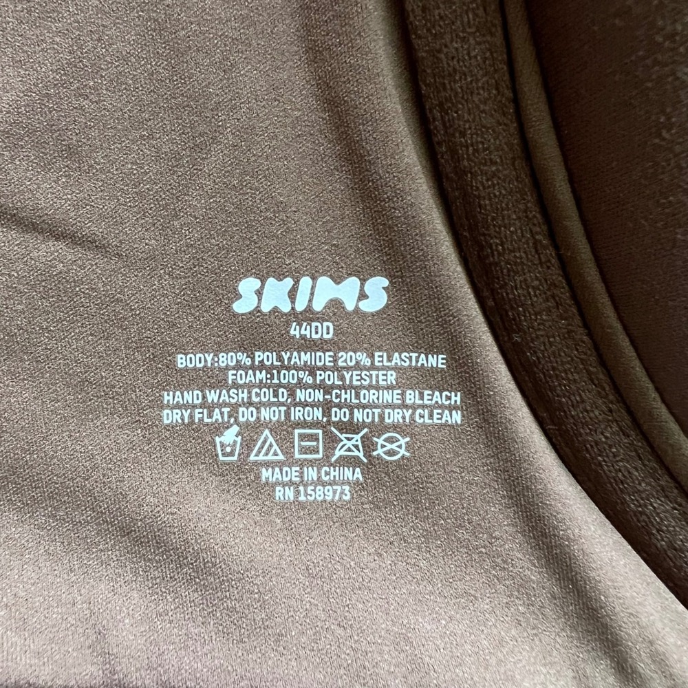 SKIMS Fits Everybody Underwire Bra Oxide Brown BR-UWR-1997 Womens Size 44DD NEW - Picture 8 of 10